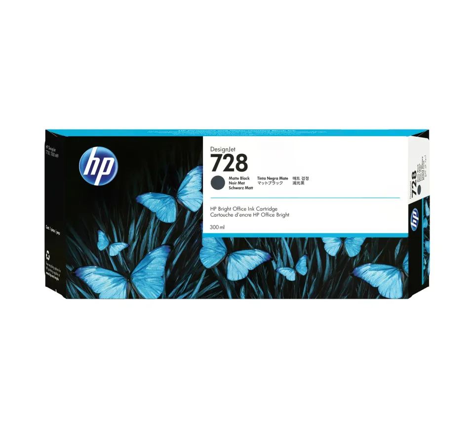HP F9J68A náplň č.728 matná černá velká 300ml matt black (designjet T830, T730)