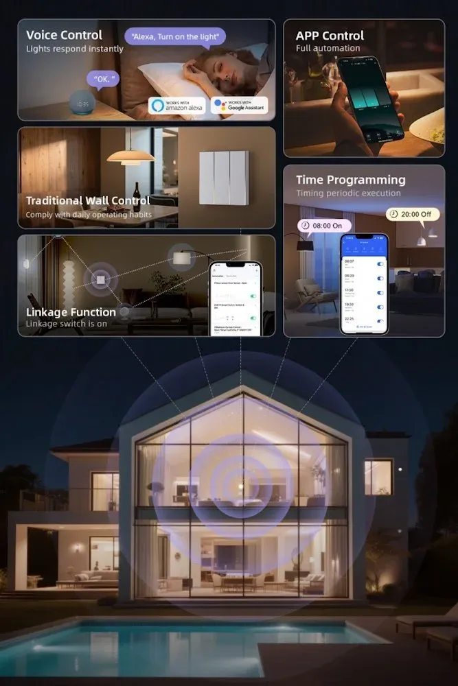 IMMAX NEO SMART vypínač Aria 2-tlačítkový, Wi-Fi, 230V, TUYA