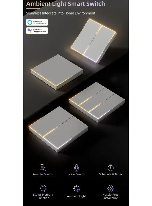 IMMAX NEO SMART vypínač Aria 2-tlačítkový, Wi-Fi, 230V, TUYA