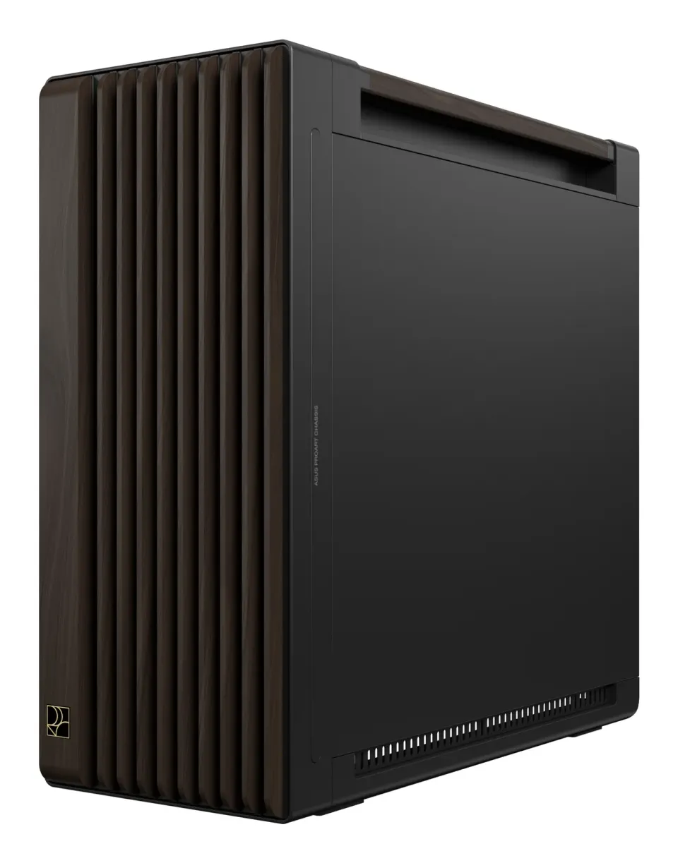 ASUS case PROART PA602 WALNUT WOOD MODERN METAL, Mid Tower, černá