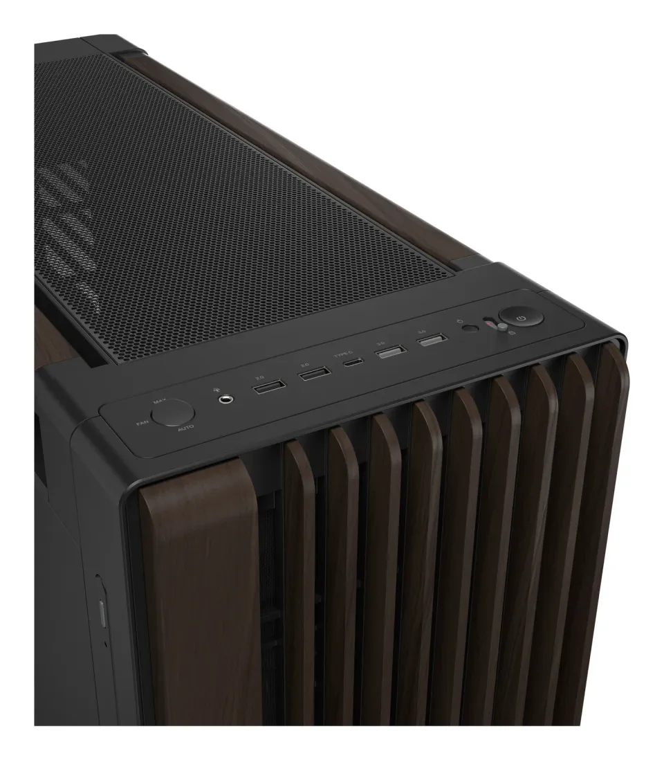 ASUS case PROART PA602 WALNUT WOOD MODERN METAL, Mid Tower, černá
