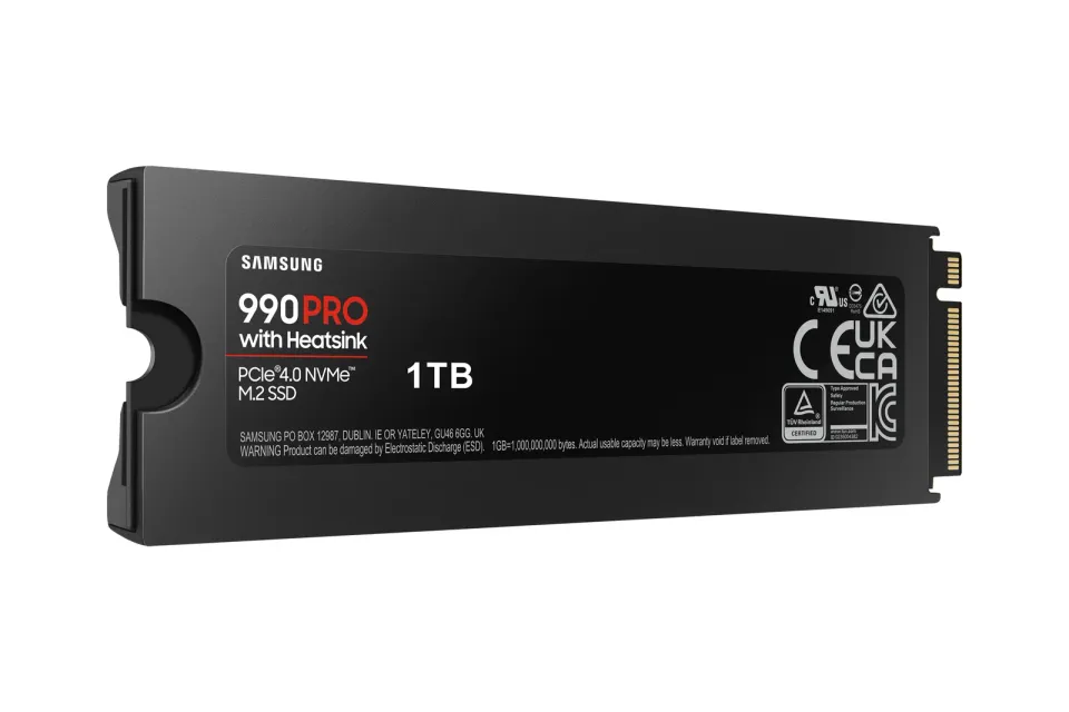 SAMSUNG 990 PRO 1TB (s chladičem) PCIe 4.0 NVMe SSD M.2 PCIe 4.0 x4 NVMe 2.0 (čtení max. 7450MB/s, zápis max. 6900MB/s)
