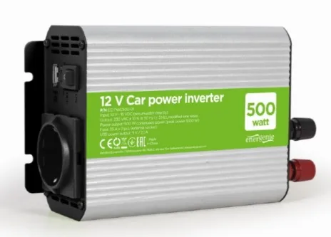 GEMBIRD 12V měnič napětí do auta, výkon 500 W