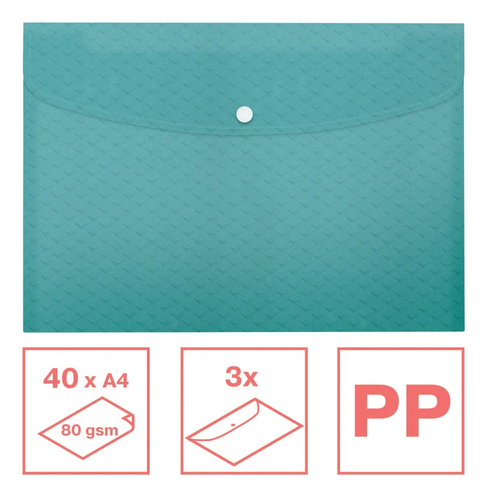 Esselte kapsa s uzavíráním na cvok Colour'Breeze PP A4+, modrá, balení 3 ks
