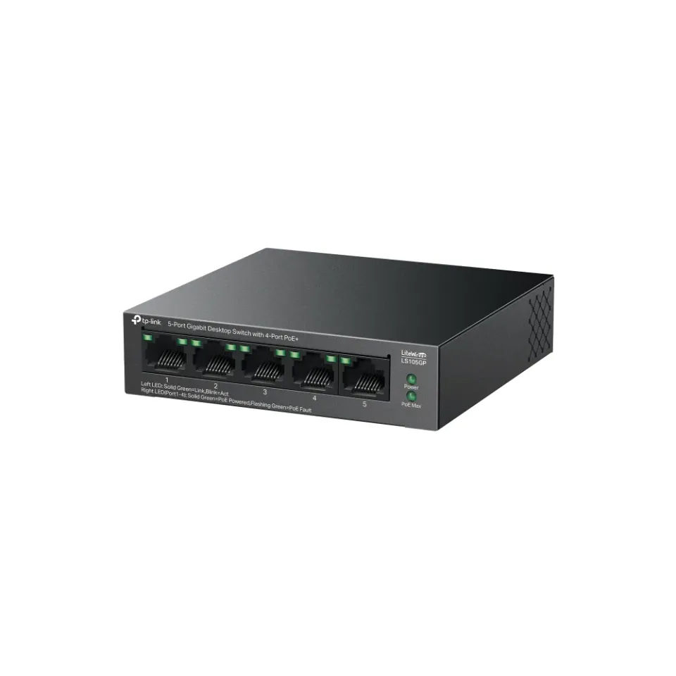 TP-LINK LS105GP 5portový gigabitový stolní switch se 4 porty PoE+