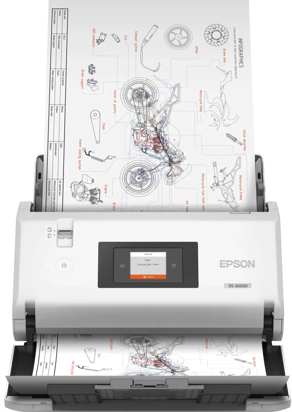EPSON skener WorkForce DS-30000 - A3/70 Str./min/600x600dpi/DADF/USB3.0