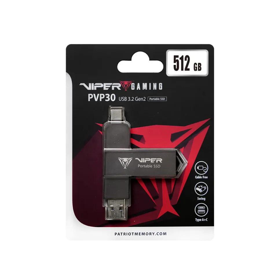Patriot VIPER PVP30/512GB/SSD/Externí/Černá/3R