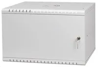 LEXI-Net 19" nástěnný rozvaděč Basic 6U 520x350, plechové dveře, bez zad, rozložený, šedý