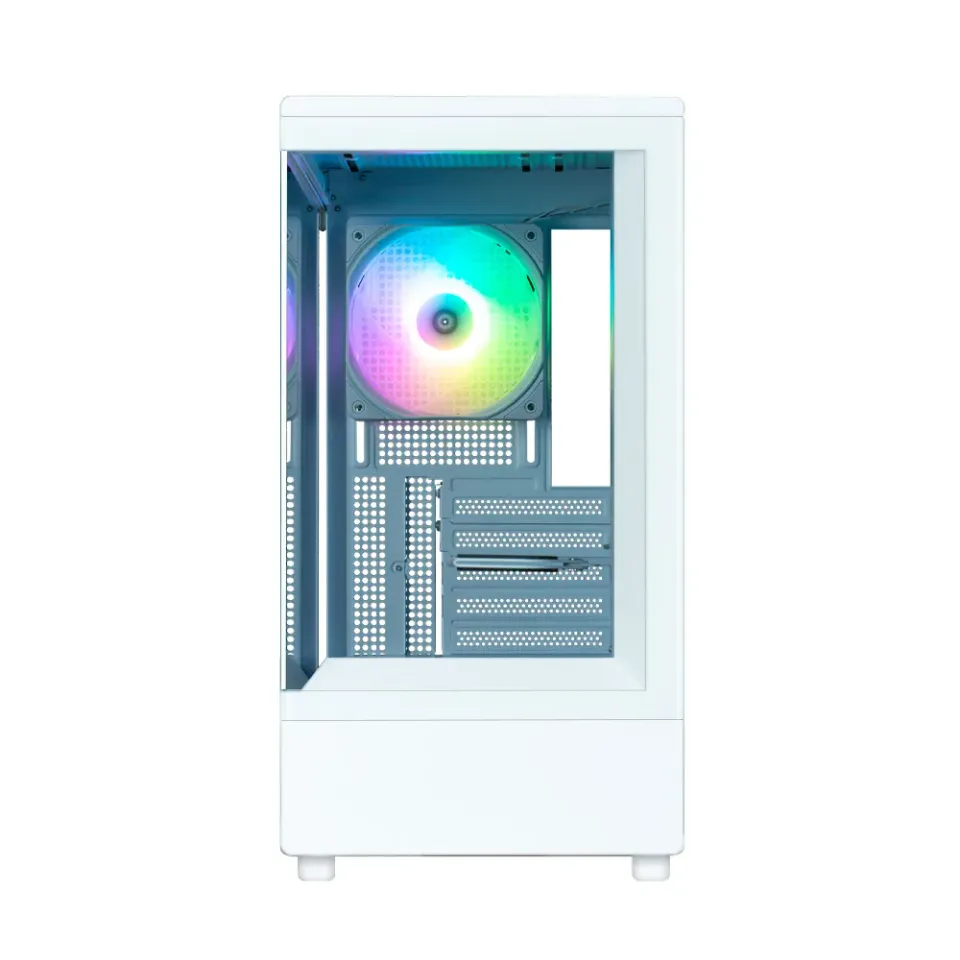 Zalman skříň P10 White / miniT / 1x120mm fan ARGB / USB 3.0 / USB-C / temperované sklo / bílá