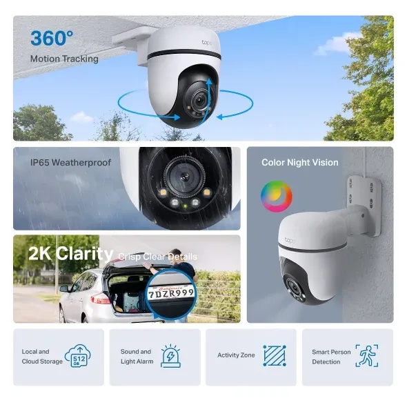 TP-Link Tapo C510W(2-pack) venkovní bezpečnostní Wi-Fi kamera s horizontální/ver