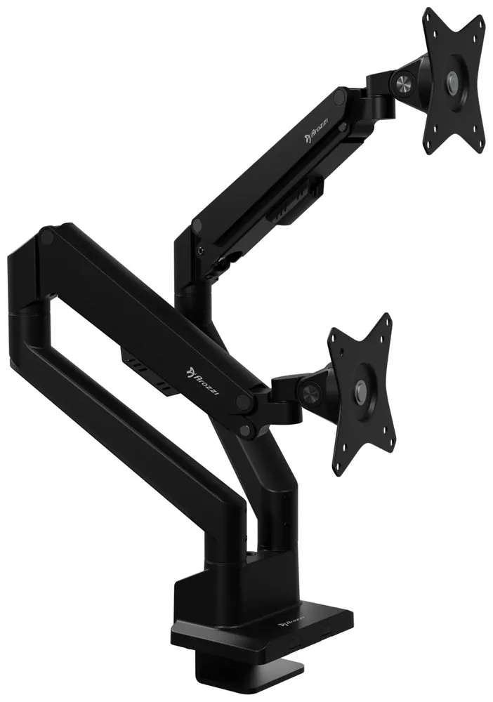 AROZZI ALZARE NEO DUO Black/ stolní držák pro 2 monitory/ plynový píst/ kovový/ černý