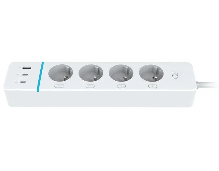 IMMAX NEO LITE SMART chytrý prodlužovací přívod/ 4x FR zásuvka/ 1x USB/ 2x USB-C/ Power delivery/ Wi-Fi/ bílý/ TUYA