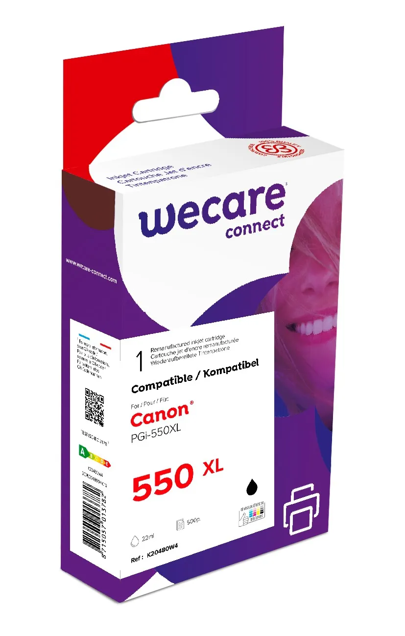 WECARE ARMOR ink kompatibilní s CANON PGi-550XLBK,černá/black pigm. (K20480W4)