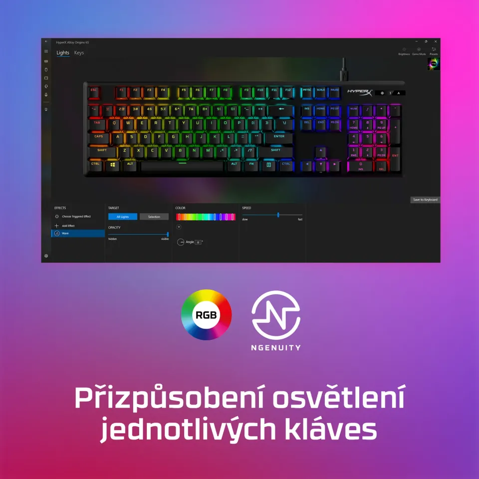 HyperX Alloy Origins PBT HX Blue Gaming Keyboard-US - Klávesnice