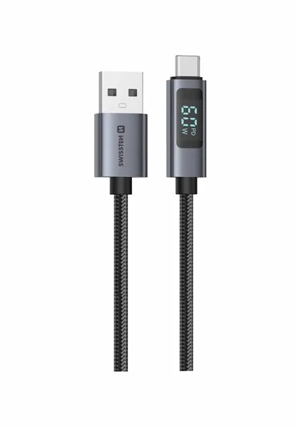 SWISSTEN LCD KABEL USB-A / USB-C 1,5 M ČERNÝ