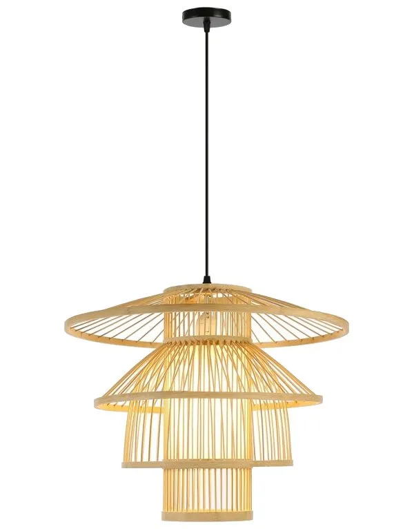 IMMAX BOHO PINCHOS designové závěsné svítidlo, D50cm, E27, bambusové dřevo