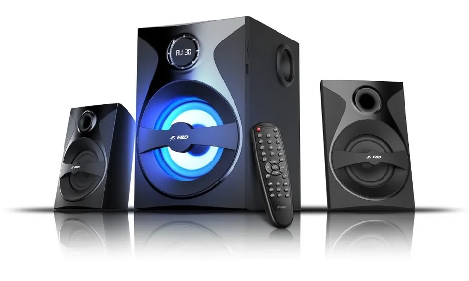 FENDA F&D repro F380X/ 2.1/ 54W/ černé/ BT4.0/ NFC/ FM rádio/ USB/SD přehrávání/ dálkové ovládání