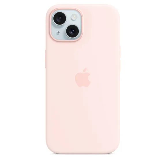 iPhone 15 Silicone Case with MS - Light Pink / SK