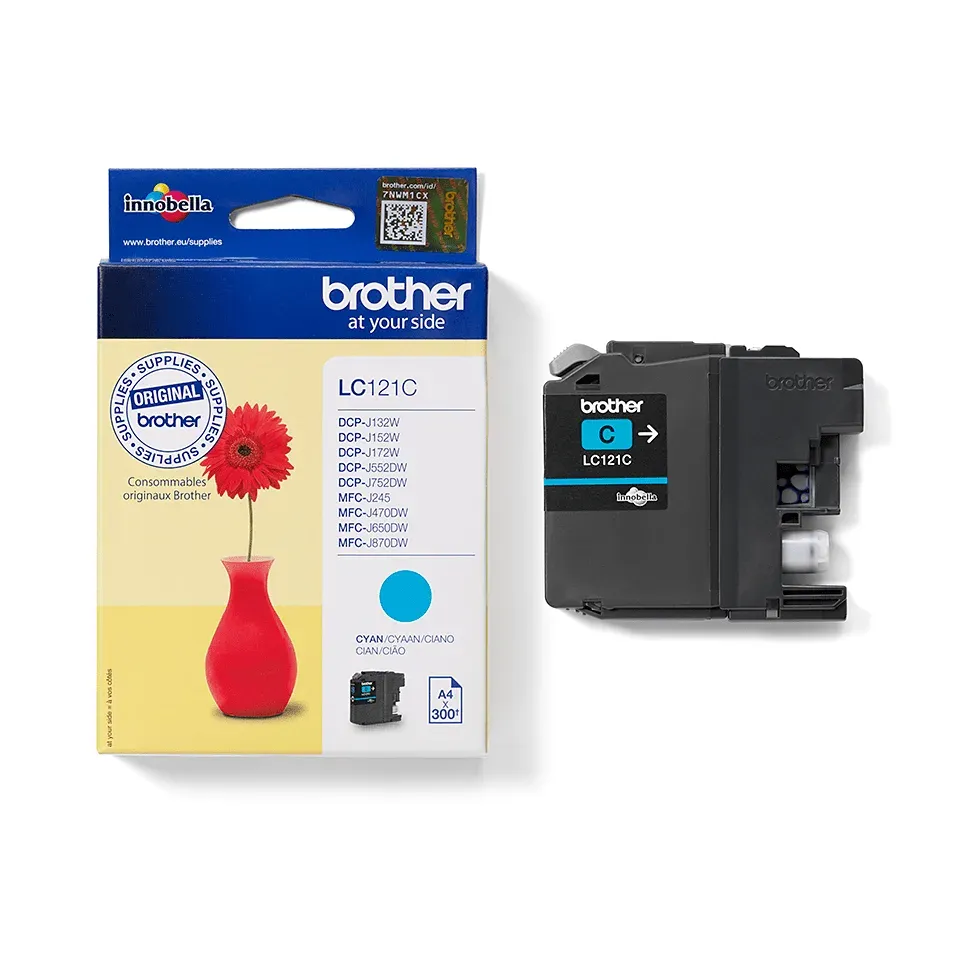 Brother LC-121C (inkoust cyan,300 str.@ 5% draft)