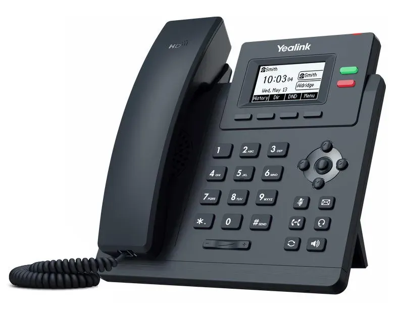 Yealink SIP-T31G IP telefon, 2,3" 132x64 grafický, 2x RJ45 10/100/1000, PoE, 2x SIP, s adaptérem
