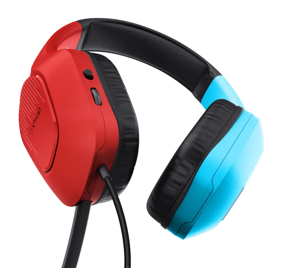 TRUST Herní sluchátka GXT 416S ZIROX, pro Nintendo Switch, modro-červená