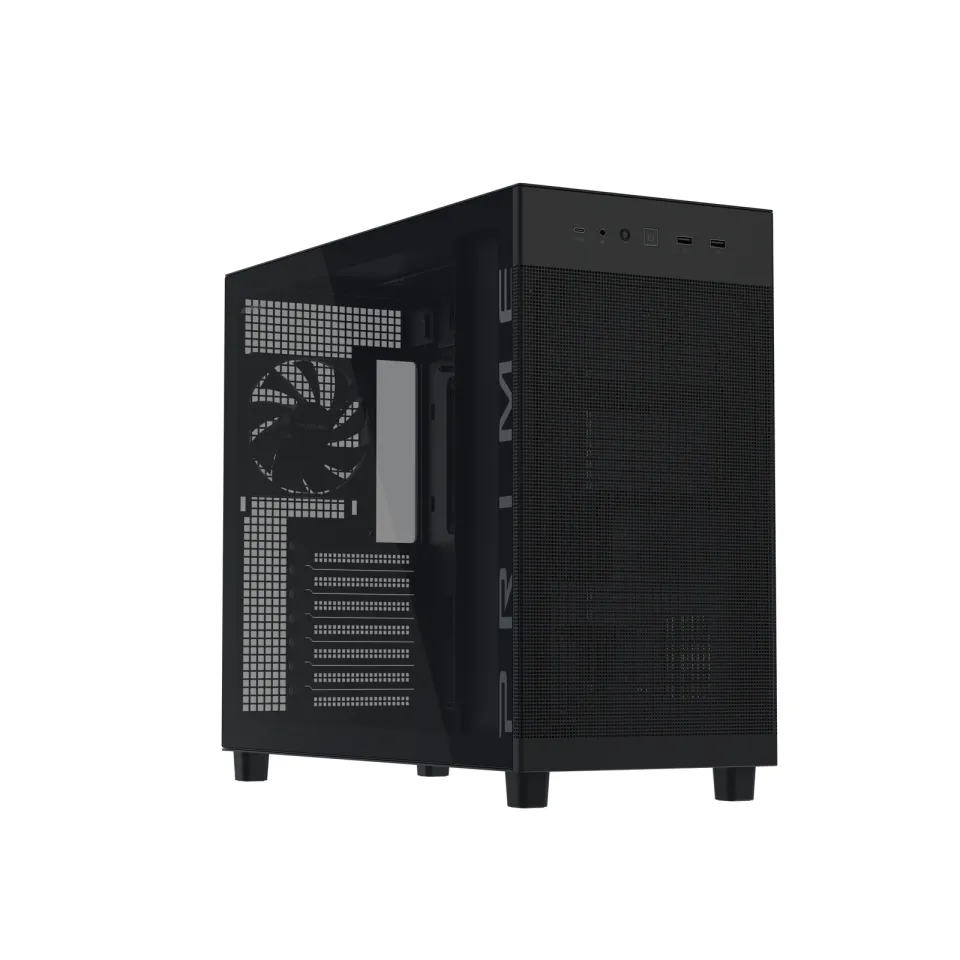 ASUS case PRIME AP303 TG BLACK, ATX, průhledná bočnice,1x120mm, černá