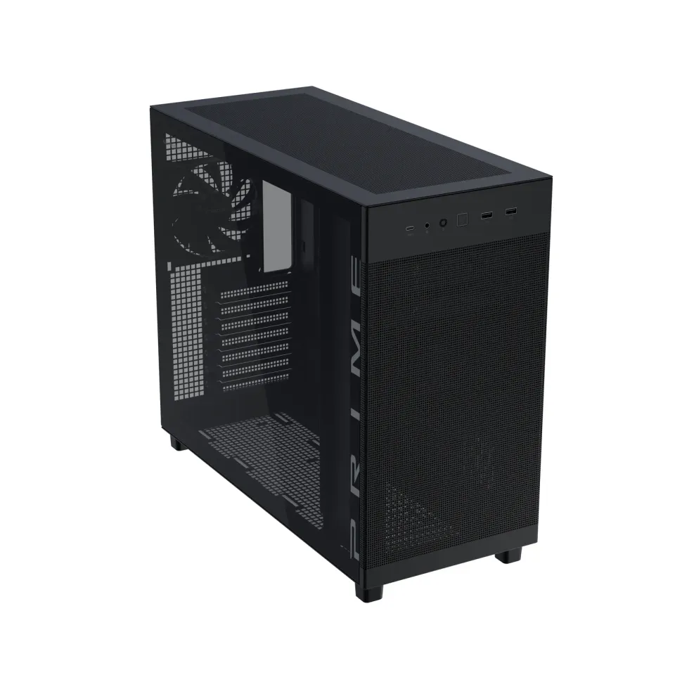 ASUS case PRIME AP303 TG BLACK, ATX, průhledná bočnice,1x120mm, černá