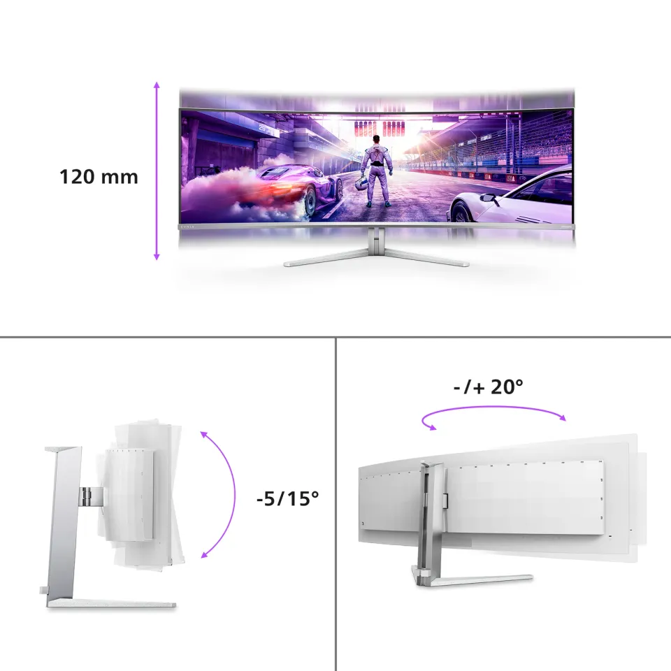 Philips Evnia/49M2C8900/48,9"/QD-OLED/5120x1440/240Hz/0,03ms/White/3R