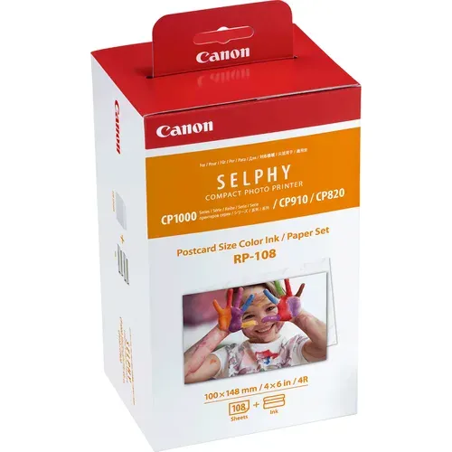 Canon RP-108 – Farbband- und Papierset 10 × 15 cm für 108 Fotos für SELPHY CP