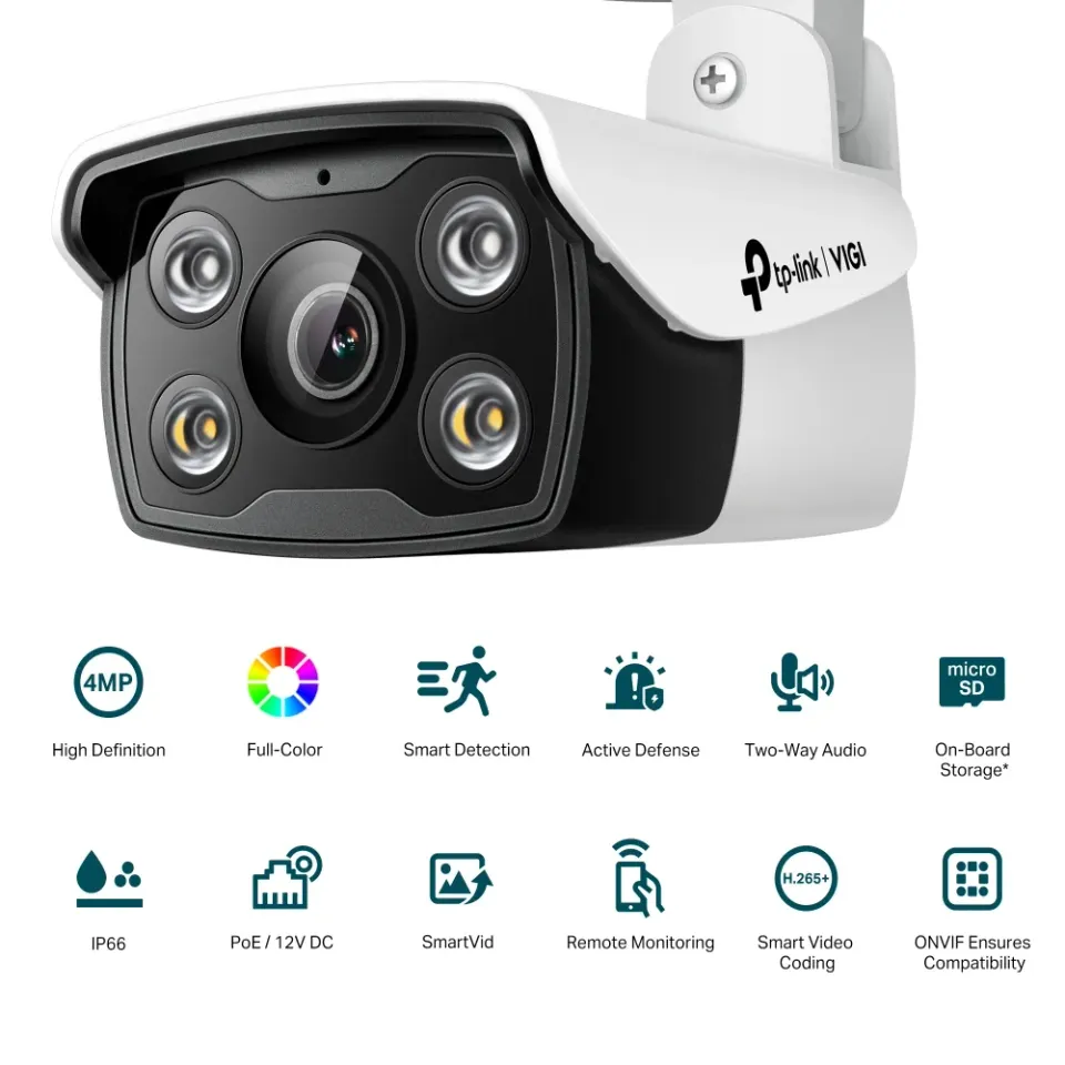 TP-Link VIGI C340(4mm) Bullet kamera, 4MP, 4mm, Full-Color