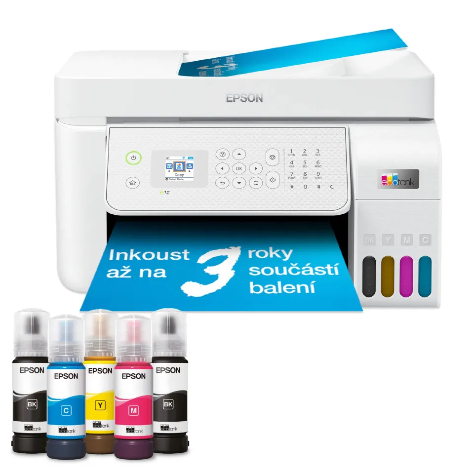 Epson EcoTank L5316 – weißer A4-Tintentank-Multifunktionsdrucker 4-in-1 mit Fax, Vorlageneinzug, WLAN und Ethernet