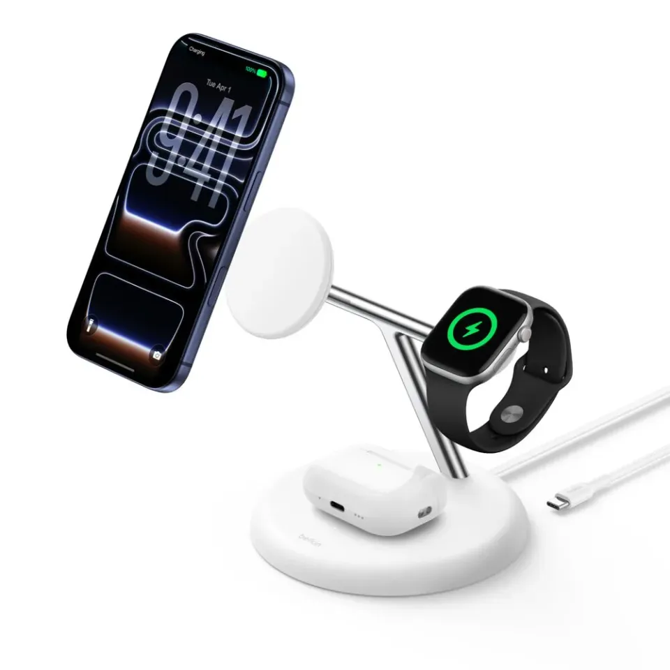 Belkin UltraCharge PRO 25w Qi2 3in1 Charging Stand Black