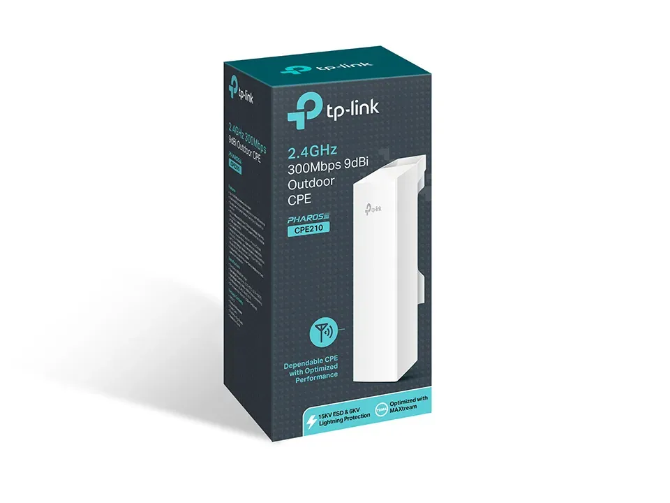 TP-LINK CPE210 Wifi 2,4GHz 300Mbps outdoor AP/klient/WISP, 802.11a,n, 9dBi antena