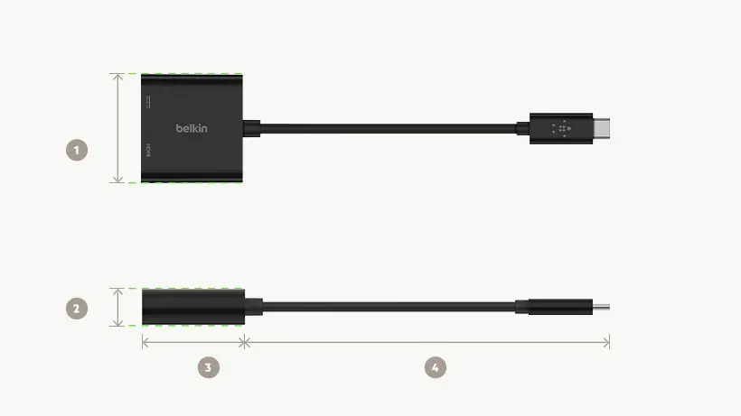Belkin USB-C adaptér na HDMI + 60W napájení, černá