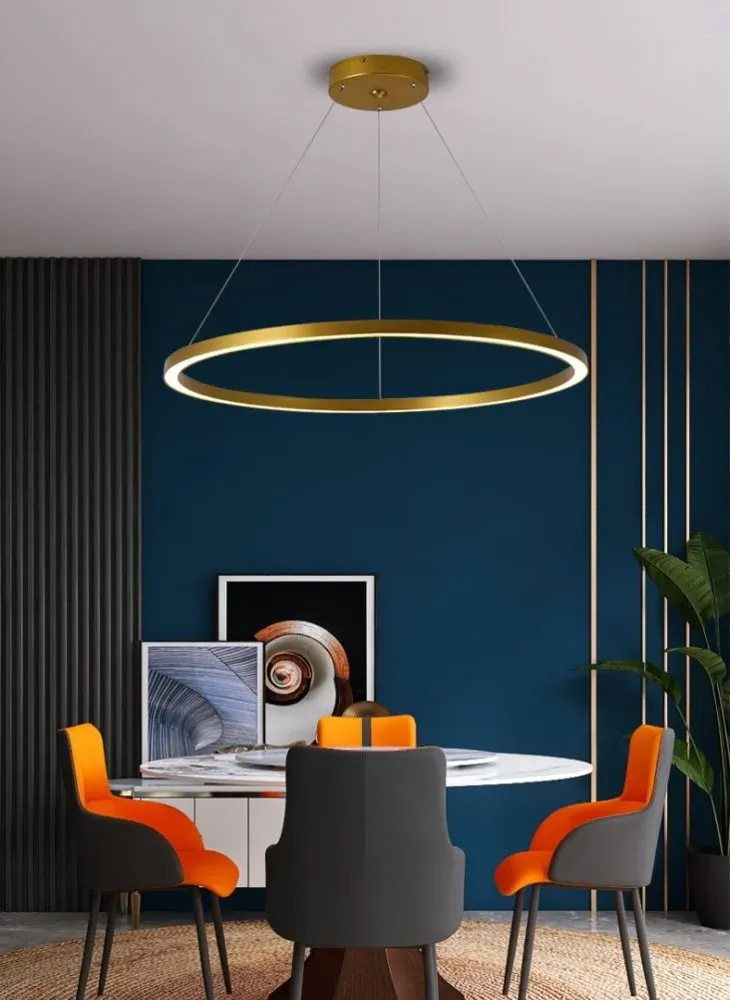 IMMAX NEO FINO SMART závěsné svítidlo 1 kruh, 80cm, 60W, zlaté, Zigbee 3.0, TUYA