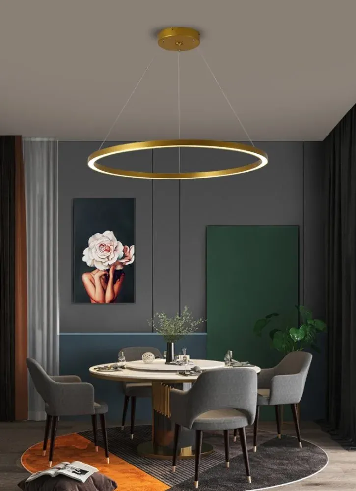 IMMAX NEO FINO SMART závěsné svítidlo 1 kruh, 80cm, 60W, zlaté, Zigbee 3.0, TUYA