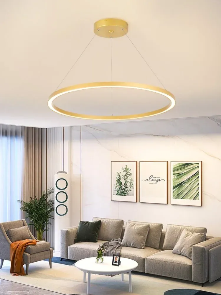 IMMAX NEO FINO SMART závěsné svítidlo 1 kruh, 80cm, 60W, zlaté, Zigbee 3.0, TUYA