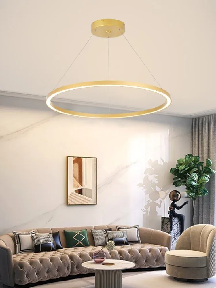 IMMAX NEO FINO SMART závěsné svítidlo 1 kruh, 80cm, 60W, zlaté, Zigbee 3.0, TUYA
