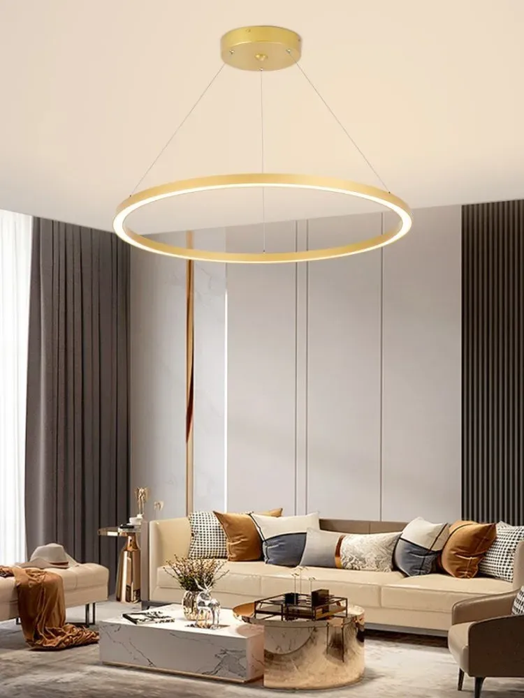 IMMAX NEO FINO SMART závěsné svítidlo 1 kruh, 80cm, 60W, zlaté, Zigbee 3.0, TUYA