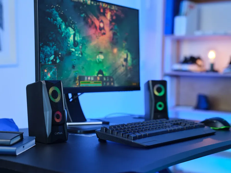 TRUST reproduktory GXT 606 Javv RGB-Illuminated 2.0 Speaker Set, černá