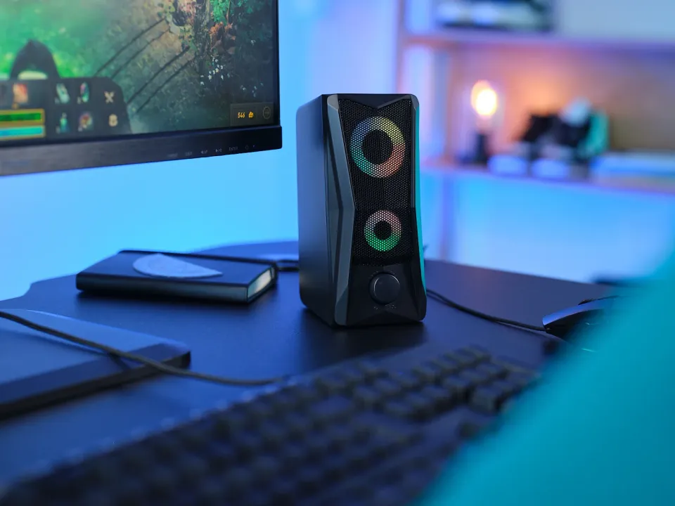 TRUST reproduktory GXT 606 Javv RGB-Illuminated 2.0 Speaker Set, černá