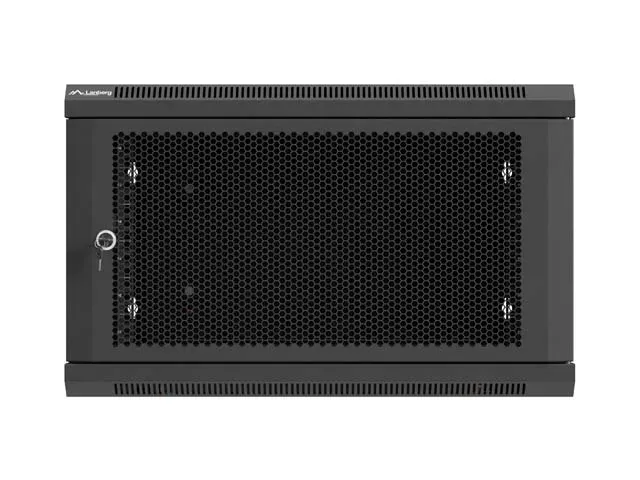 LANBERG NÁSTĚNNÁ INSTALAČNÍ SKŘÍŇ 19" 6U 600X600 ČERNÉ PERFOROVANÉ DVEŘE (PLOCHÉ BALENÍ)