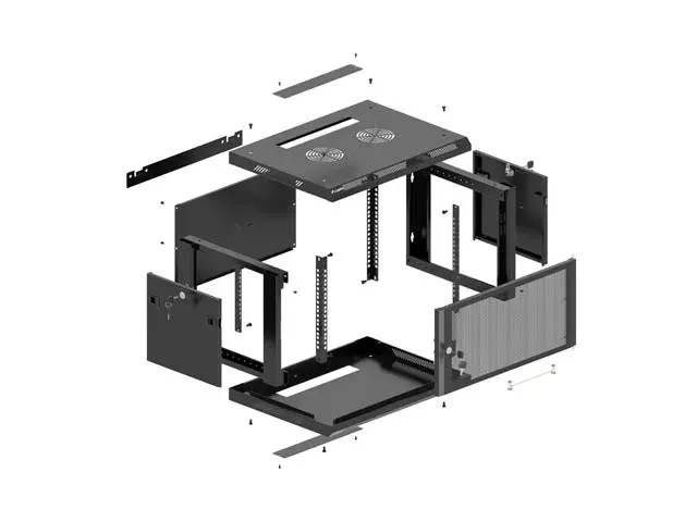 LANBERG NÁSTĚNNÁ INSTALAČNÍ SKŘÍŇ 19" 6U 600X600 ČERNÉ PERFOROVANÉ DVEŘE (PLOCHÉ BALENÍ)