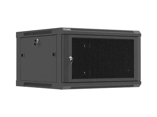 LANBERG NÁSTĚNNÁ INSTALAČNÍ SKŘÍŇ 19" 6U 600X600 ČERNÉ PERFOROVANÉ DVEŘE (PLOCHÉ BALENÍ)