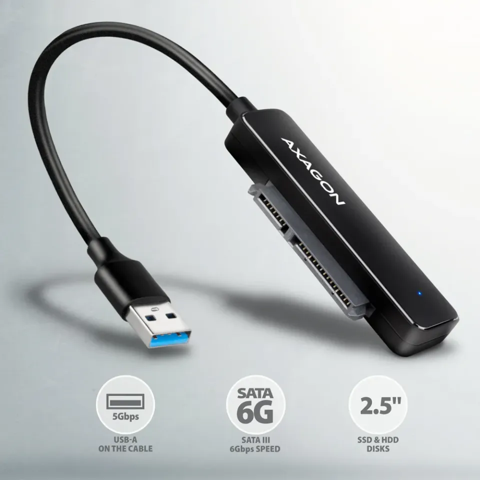 AXAGON ADSA-FP2A USB-A 5GBPS SLIM ADAPTÉR PRO 2.5" SSD/HDD
