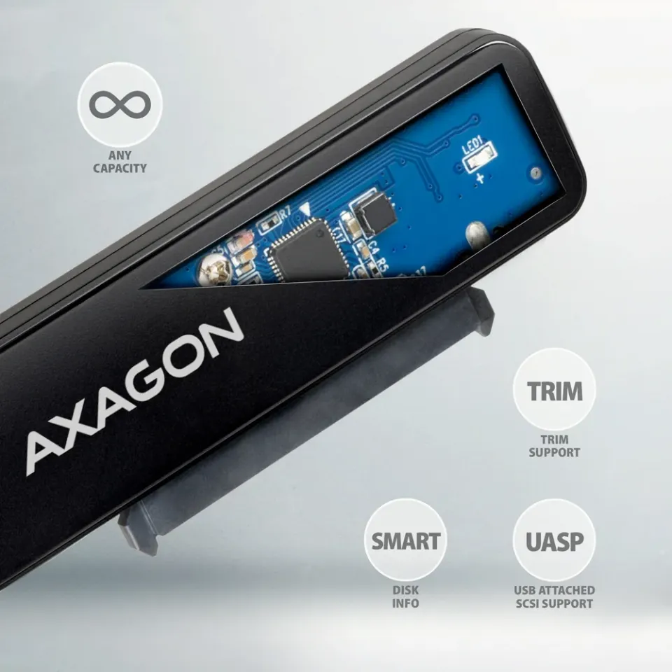 AXAGON ADSA-FP2A USB-A 5GBPS SLIM ADAPTÉR PRO 2.5" SSD/HDD