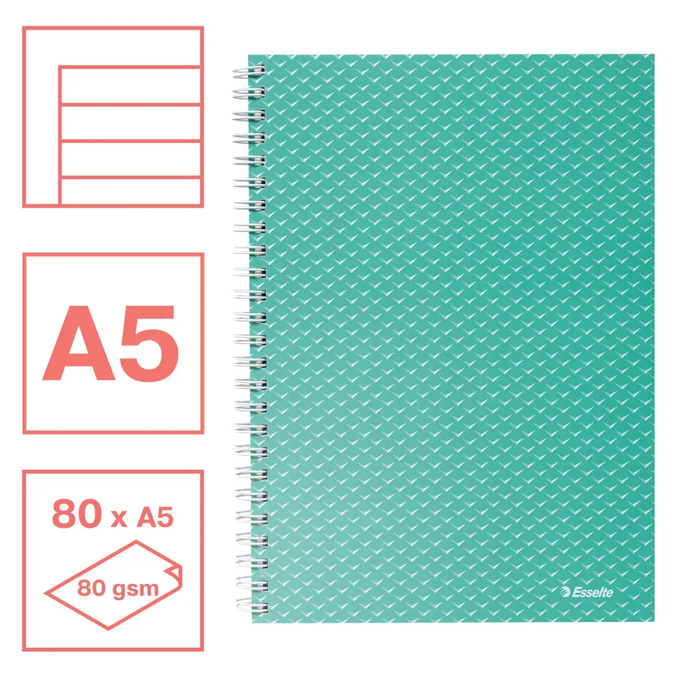 Blok Esselte Colour'Breeze A5 linka, zelený