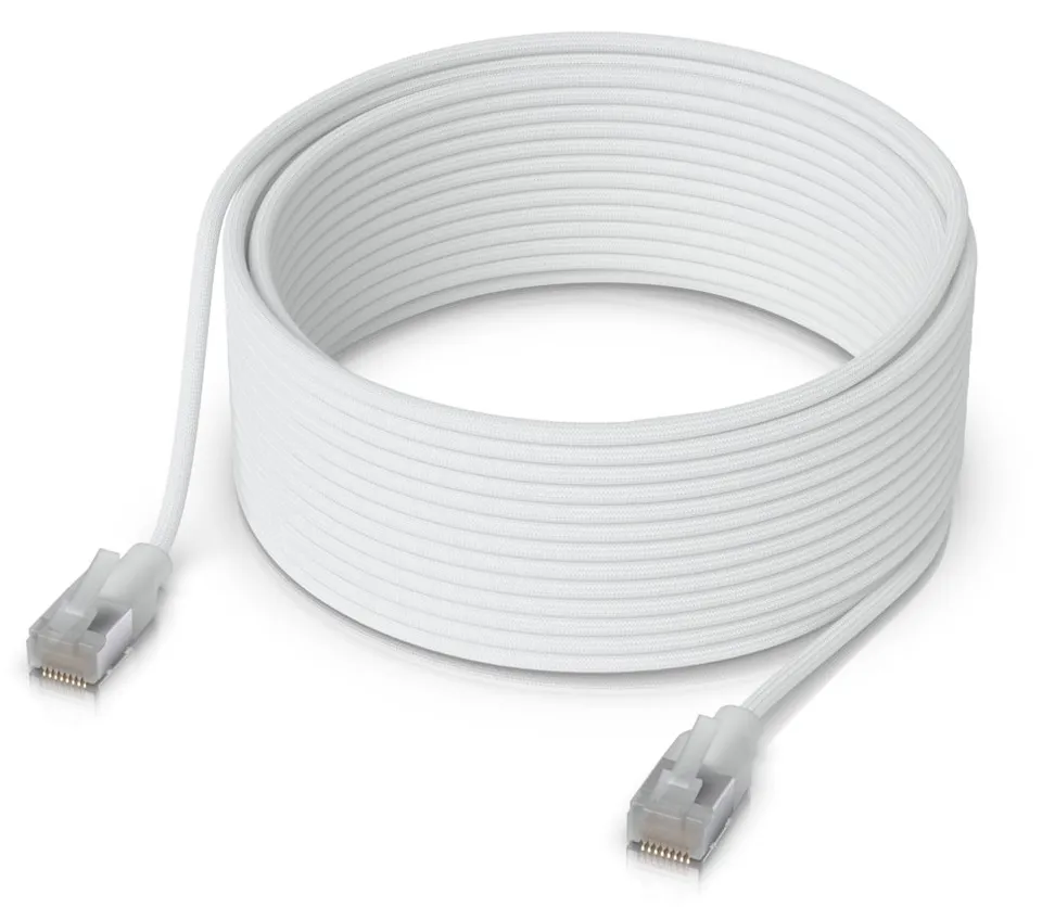 Ubiquiti UniFi Premium Patch Cable 12m - Patch kabel, Cat6a, Etherlighting, bílý, délka 12m