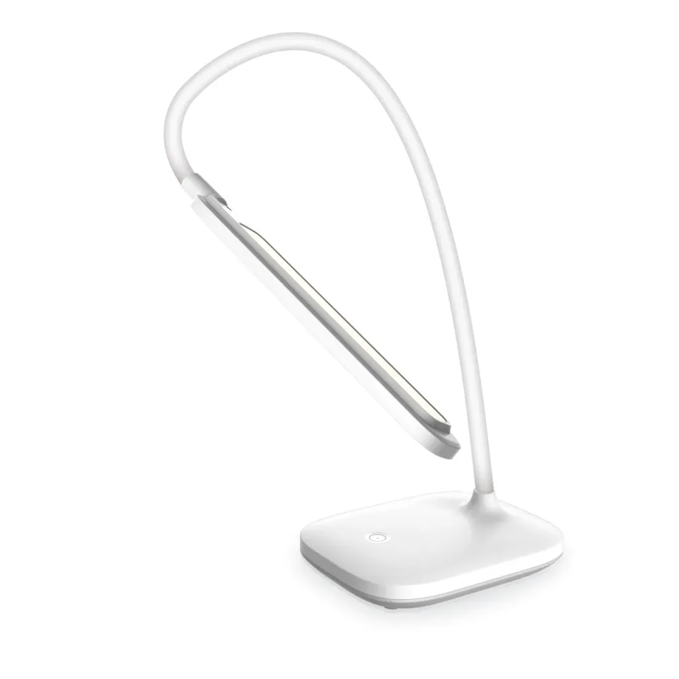Platinet PDL6728 stolní LED lampa 5W stmívatelná, integrovaná baterie 2400mAh, USB port, bílá
