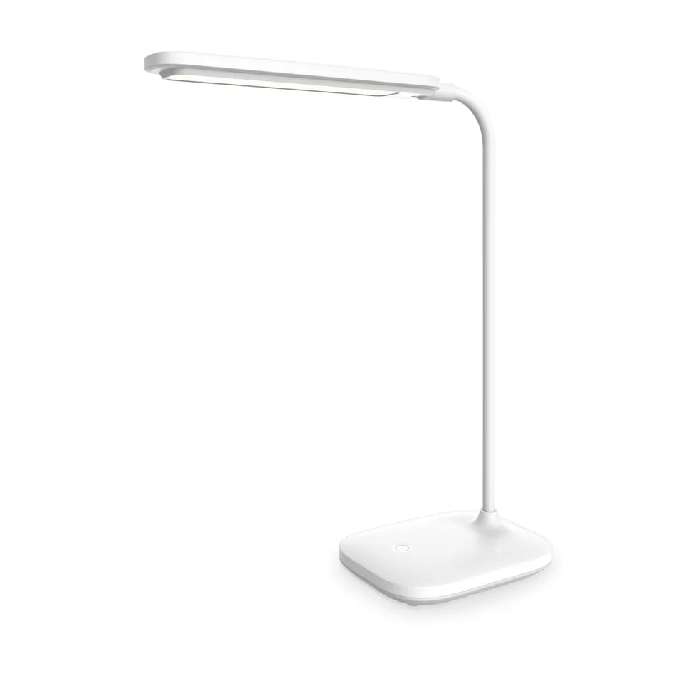 Platinet PDL6728 stolní LED lampa 5W stmívatelná, integrovaná baterie 2400mAh, USB port, bílá